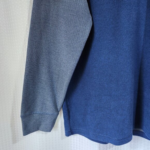 Cloudveil Shirt Men's XXL Blue Long Sleeve Raglan Pullover Chevron Pattern - Picture 6 of 9